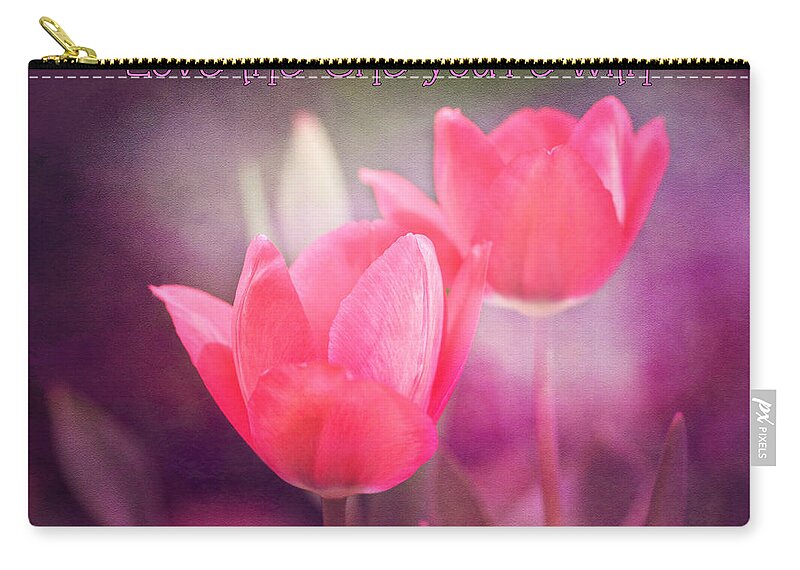 Floral Zip Pouch featuring the photograph Love the One you're with by Trina Ansel