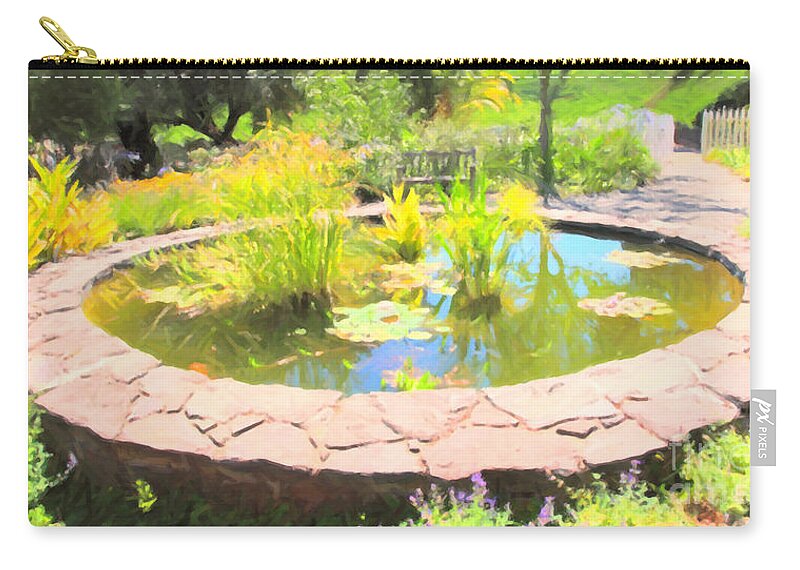 Garden Zip Pouch featuring the photograph Lovely Cottage Garden 5D24568 long by Wingsdomain Art and Photography