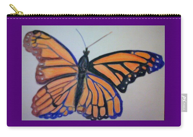 Summer Carry-all Pouch featuring the mixed media Lovely Summer Monarch by Suzanne Berthier