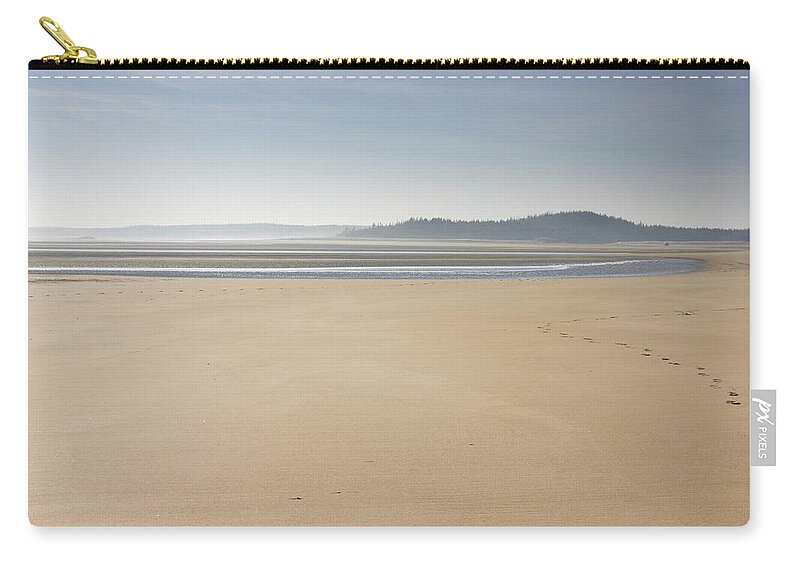 Popham Beach Zip Pouch featuring the photograph Low Tide Popham Beach State Park Maine by Keith Webber Jr