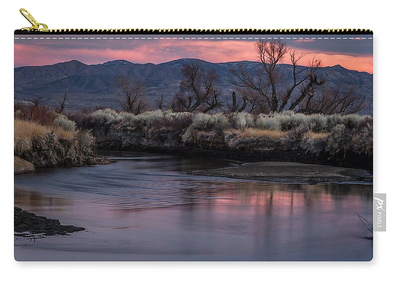 California Zip Pouch featuring the photograph Lower Owens Sunset by Cat Connor