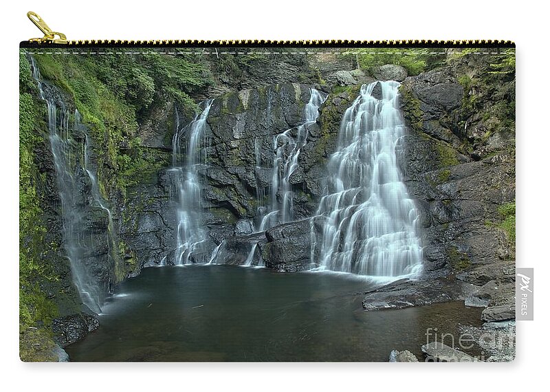 Raymondskill Falls Zip Pouch featuring the photograph Lower Raymondskill Falls by Adam Jewell