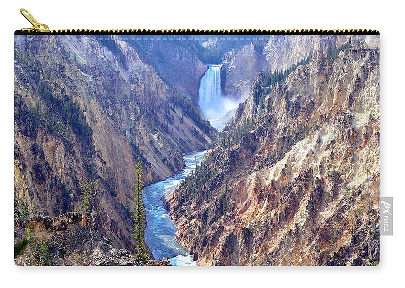 Lower Zip Pouch featuring the photograph Lower Yellowstone Falls by Tranquil Light Photography