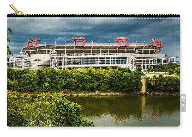 Cumberland Zip Pouch featuring the photograph LP Field by Ron Pate