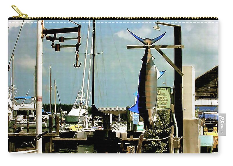 Key West Fishing Zip Pouch featuring the painting LUCKY FLEET Key West by Iconic Images Art Gallery David Pucciarelli