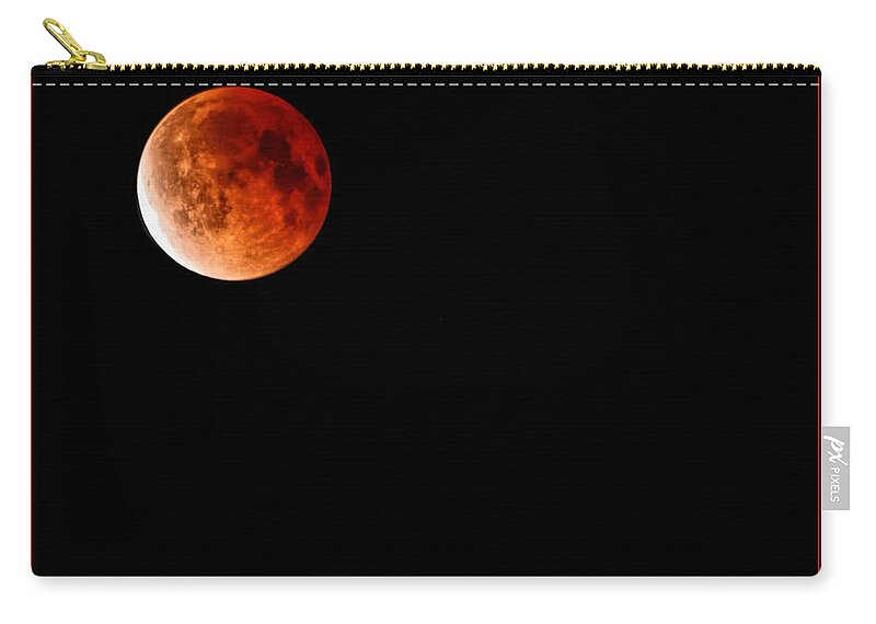 Moon Zip Pouch featuring the photograph Lunar Eclipse April 15 2014 by Lucy VanSwearingen