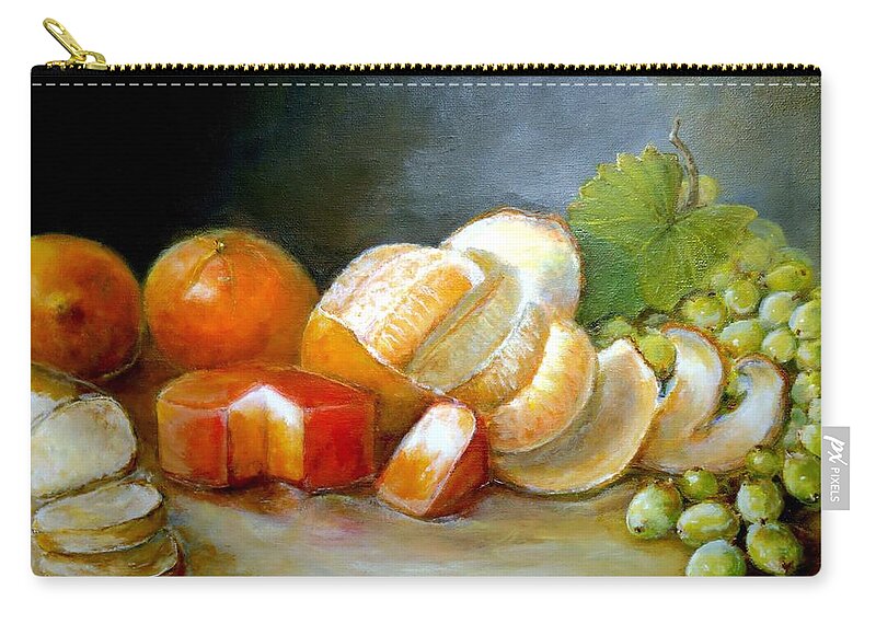 Still Life Zip Pouch featuring the painting Luncheon Delight - Still Life by Bernadette Krupa