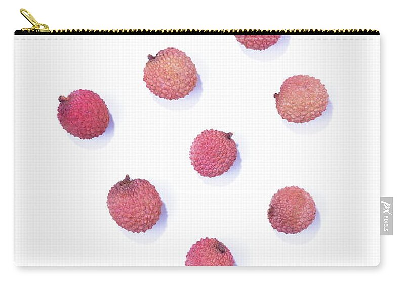 White Background Zip Pouch featuring the photograph Lychee by Sot