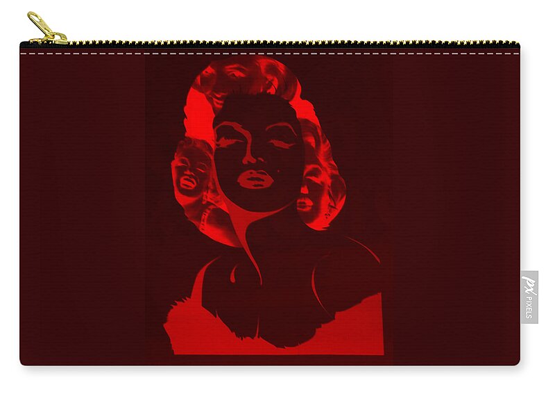 Marilyn Monroe Zip Pouch featuring the photograph M M R E D N E G A T I V E by Rob Hans