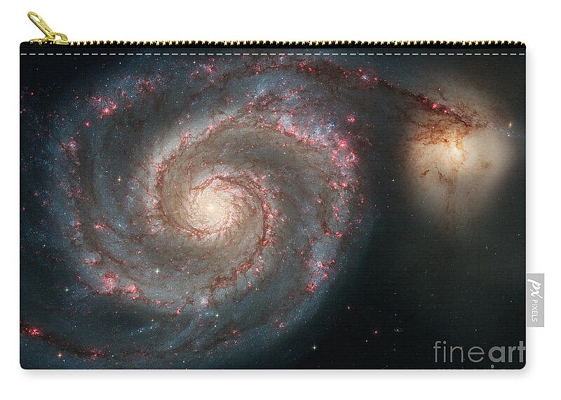 Ngc 5194 Zip Pouch featuring the photograph M51, Ngc 5194, Whirlpool Galaxy by Science Source