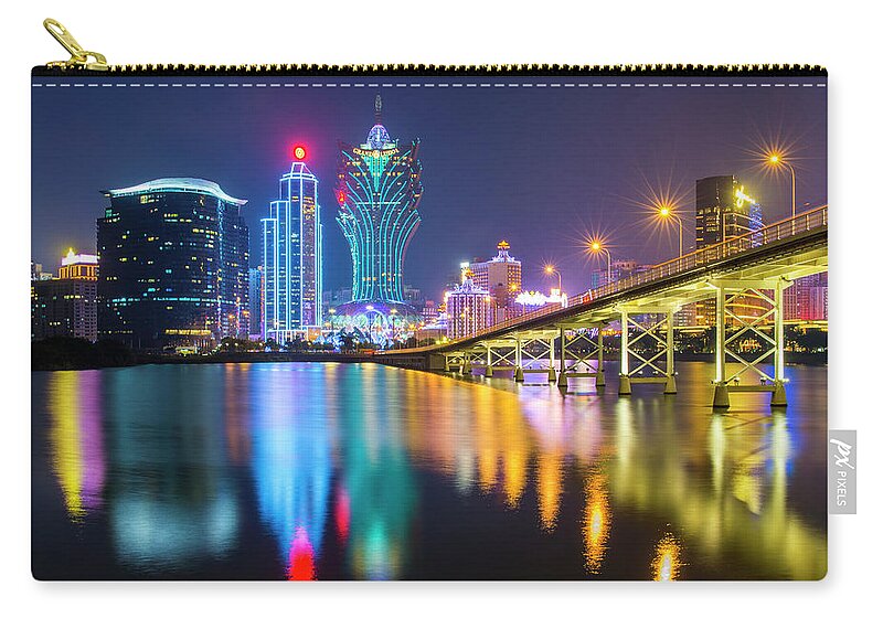 Tranquility Zip Pouch featuring the photograph Macau by Www.tonnaja.com