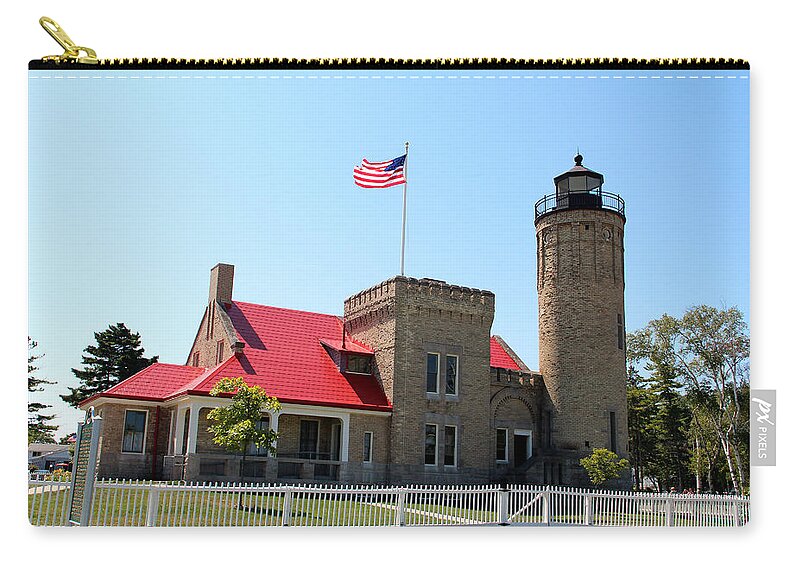 Light Zip Pouch featuring the photograph Mackinac Point Lighthouse 2 by George Jones