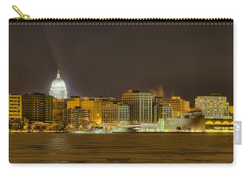 Capitol Carry-all Pouch featuring the photograph Madison - Wisconsin City panorama - no fireworks by Steven Ralser