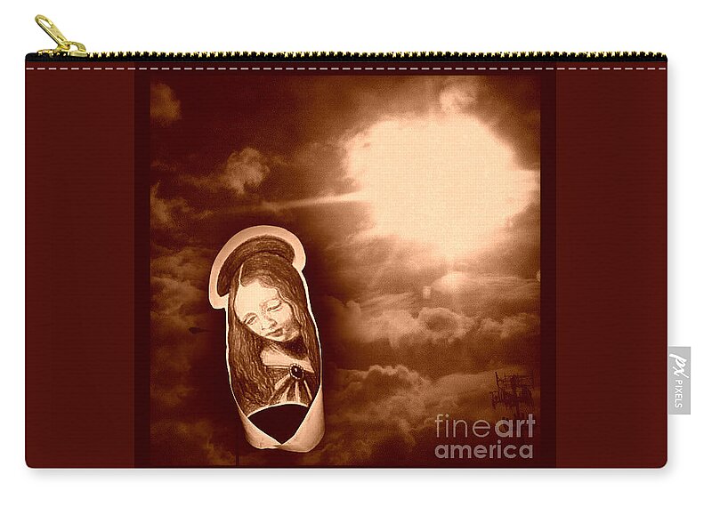 Madonnaandchild Zip Pouch featuring the painting Madonna Lightens The Earth 2 by Genevieve Esson