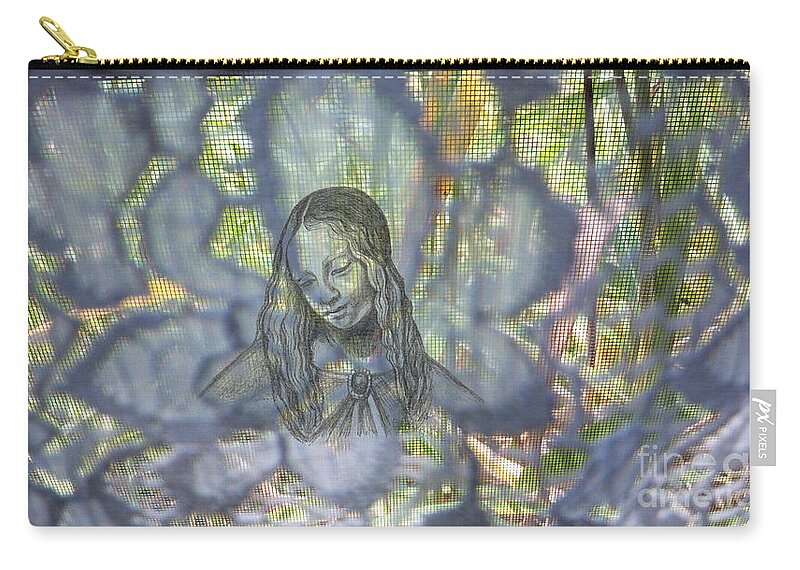 Madonnaandchild Zip Pouch featuring the painting Madonna On Screen by Genevieve Esson