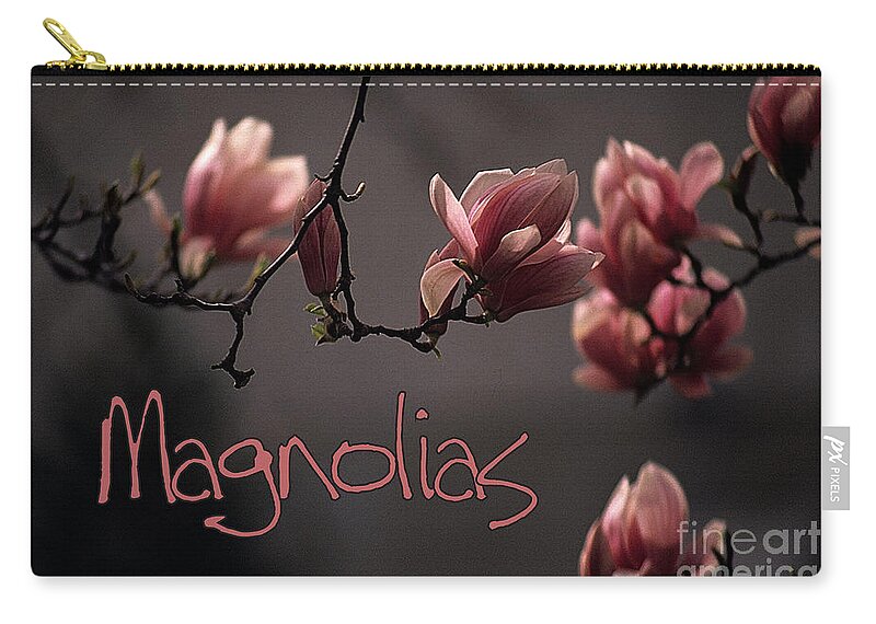 Magnolias Zip Pouch featuring the photograph Magnolias by Sharon Elliott
