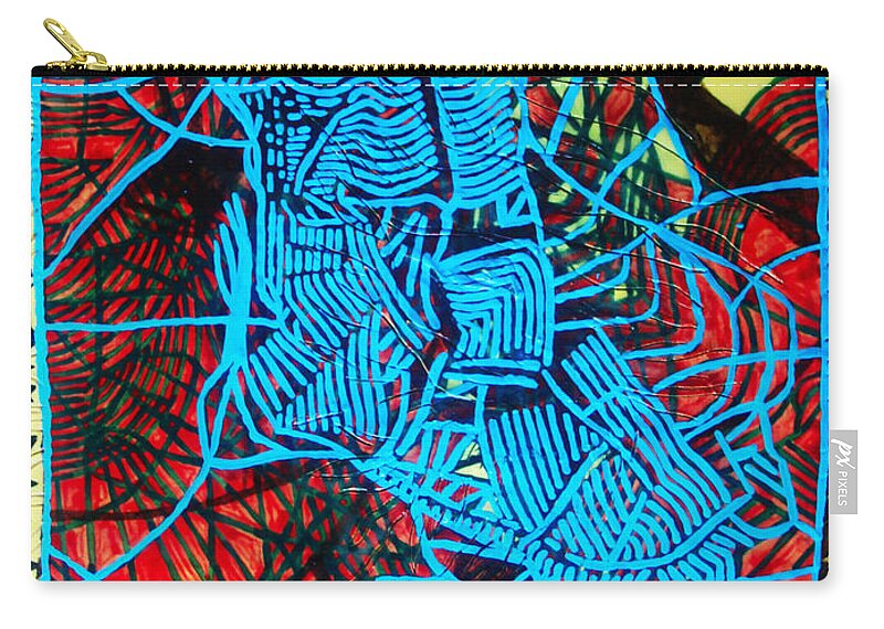 Jesus Zip Pouch featuring the ceramic art Maiden in Blue - Mary in the Temple by Gloria Ssali