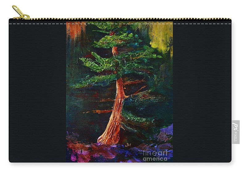 Pine Zip Pouch featuring the painting Majestic Pine by Claire Bull