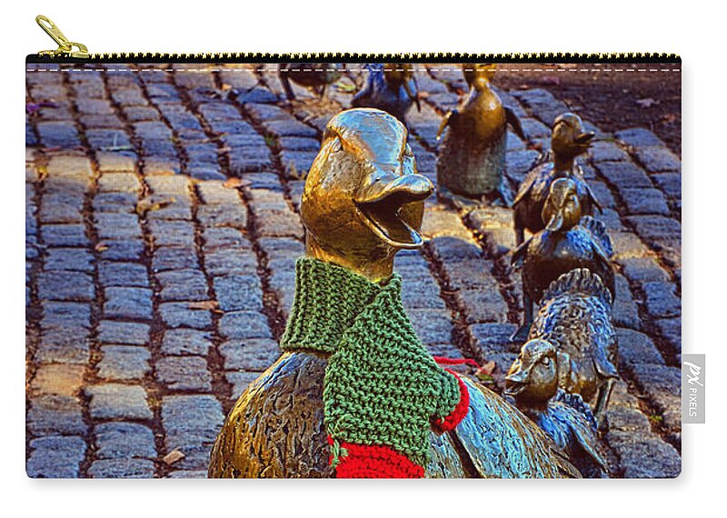 Duck Zip Pouch featuring the pastel Make Way for Ducklings by Mike Martin
