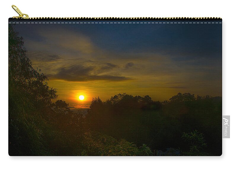 Sun Zip Pouch featuring the photograph Malaysia Sunrise by Bill Cubitt