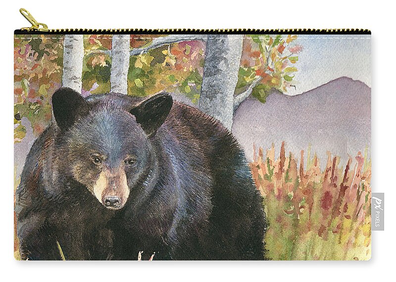 Bear Painting Zip Pouch featuring the painting Mama Bear by Anne Gifford