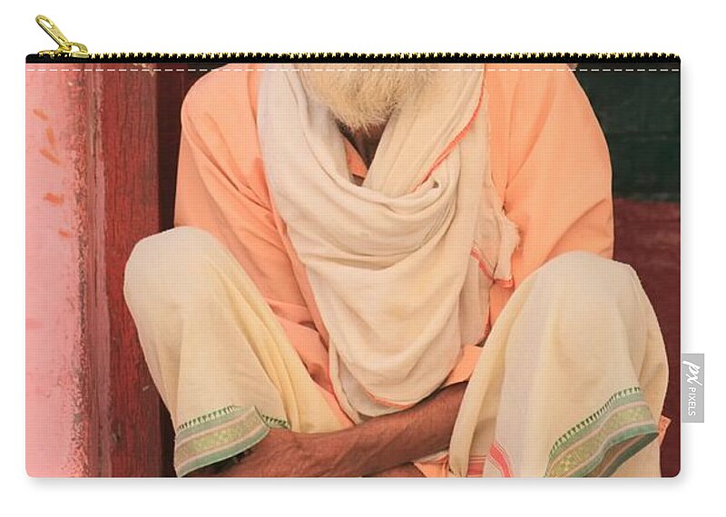 India Zip Pouch featuring the photograph Man from India by Amanda Stadther