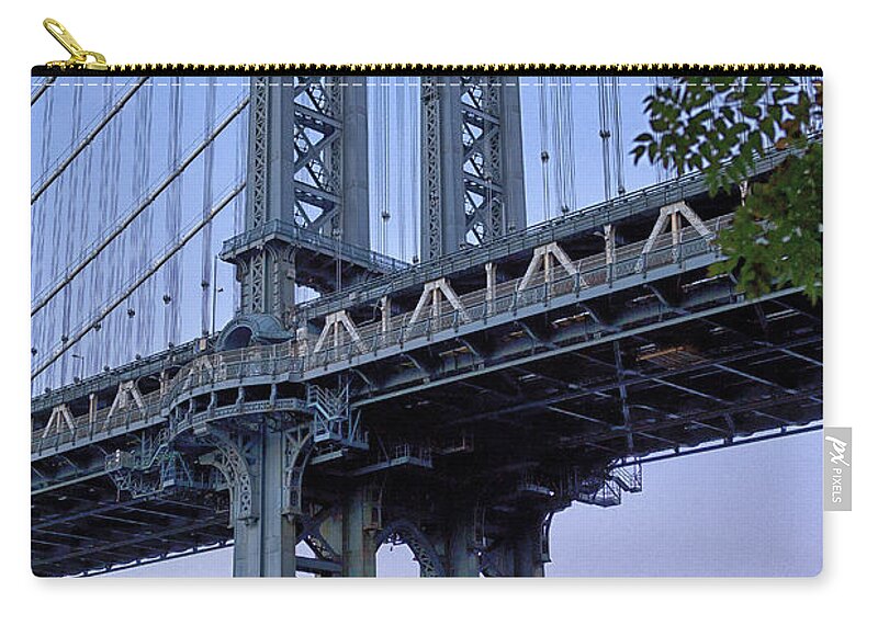 Bridge Zip Pouch featuring the photograph Manhattan Bridge by Eunice Gibb