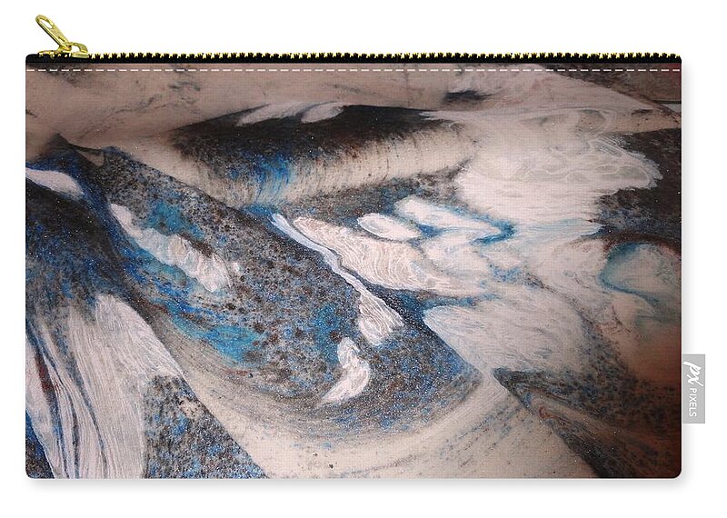 Marbling Art Zip Pouch featuring the painting Marble 7 by Mike Breau