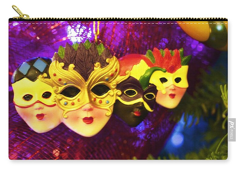 Mardi Gras Zip Pouch featuring the photograph Mardi Gras Christmas by Jade Moon 