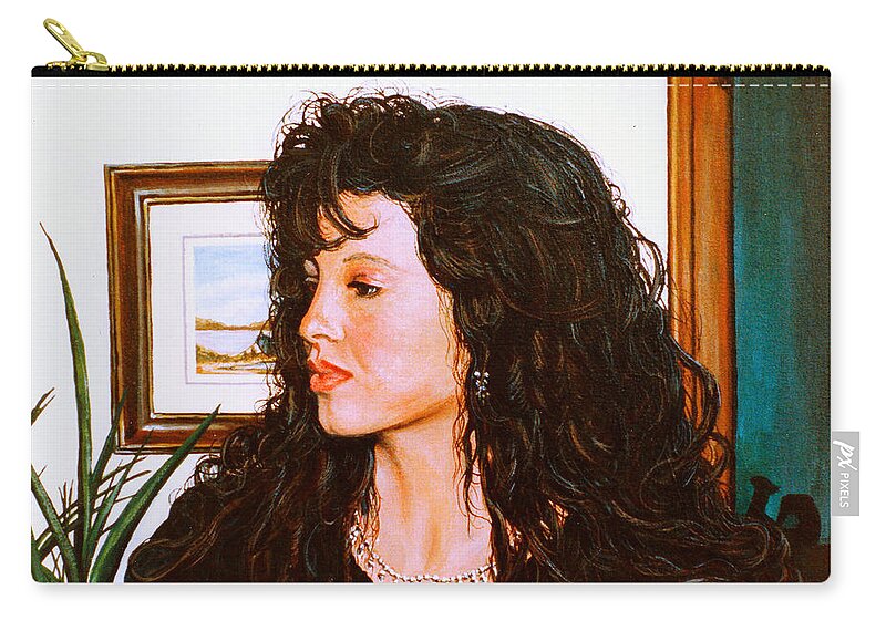 Beauty Zip Pouch featuring the painting Maria Theresa a Spanish Beauty by Mackenzie Moulton