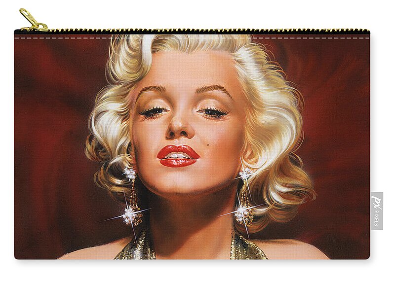 Portrait Zip Pouch featuring the painting Marilyn by Dick Bobnick
