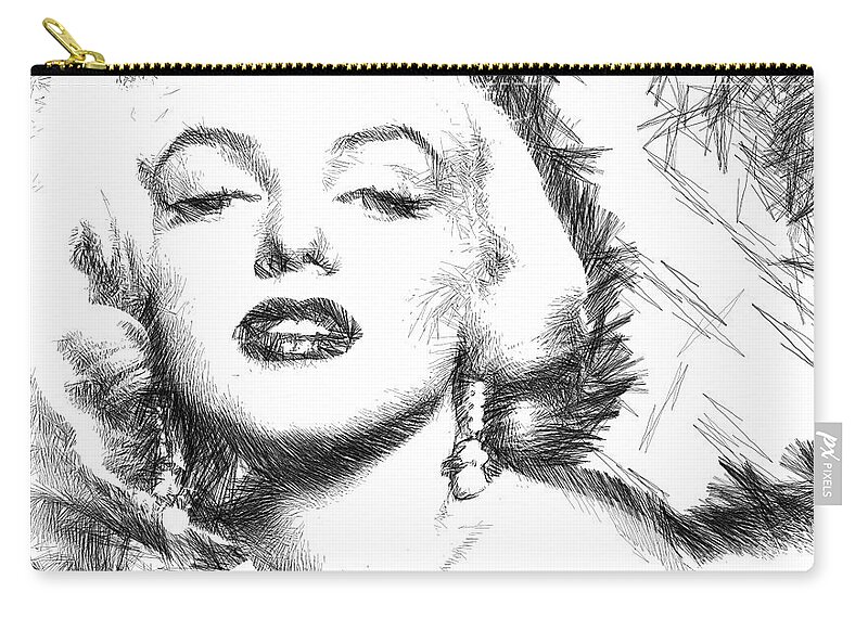 Marilyn Monroe Zip Pouch featuring the digital art Marilyn Monroe - The One and Only by Rafael Salazar