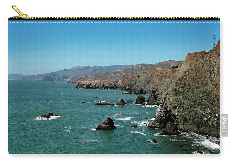Scenics Zip Pouch featuring the photograph Marin County, California Coastline by Geri Lavrov