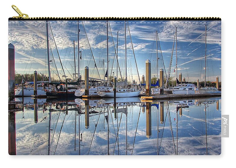 Marina Carry-all Pouch featuring the photograph Marina Morning Reflections by Farol Tomson