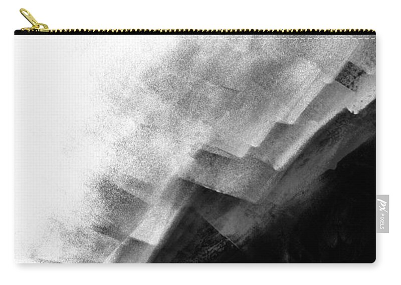 Newel Hunter Zip Pouch featuring the photograph Marine Abstract 1 BW by Newel Hunter