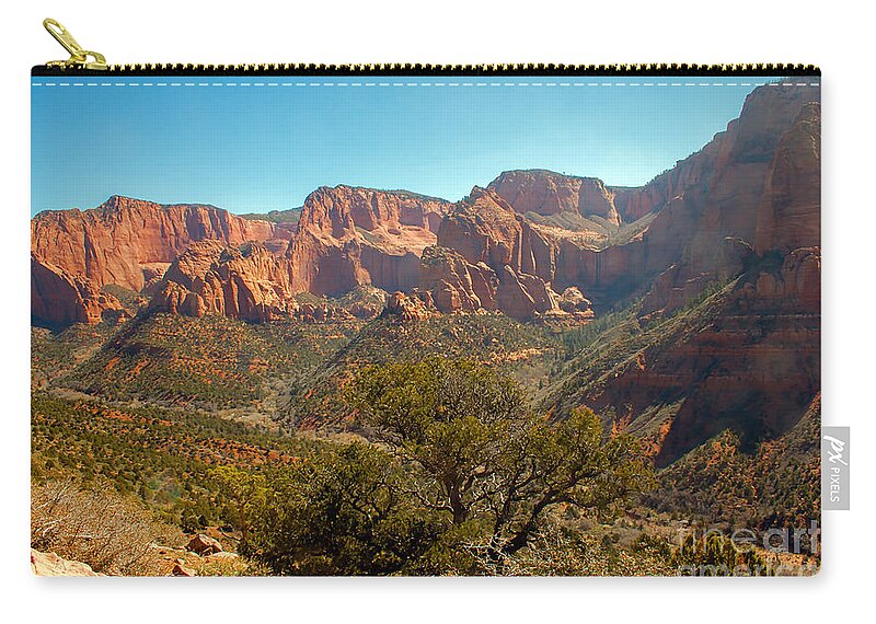 Zion National Parks Zip Pouch featuring the photograph Markaqunt Mesa In Kolob by Robert Bales
