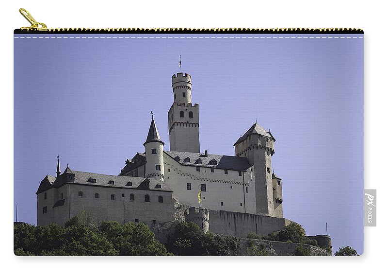 Marksburg Zip Pouch featuring the photograph Marksburg Castle 18 by Teresa Mucha