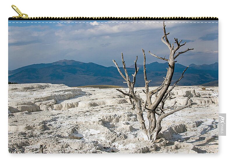 Mammoth Hot Springs Zip Pouch featuring the photograph Marooned by Nicholas Blackwell