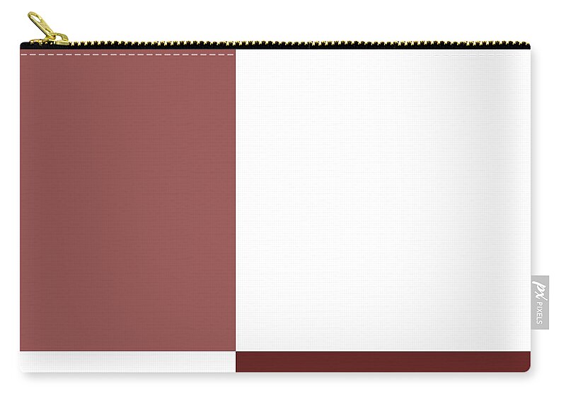 Andee Design Abstract Zip Pouch featuring the digital art Marsala Minimalist Square 3 by Andee Design