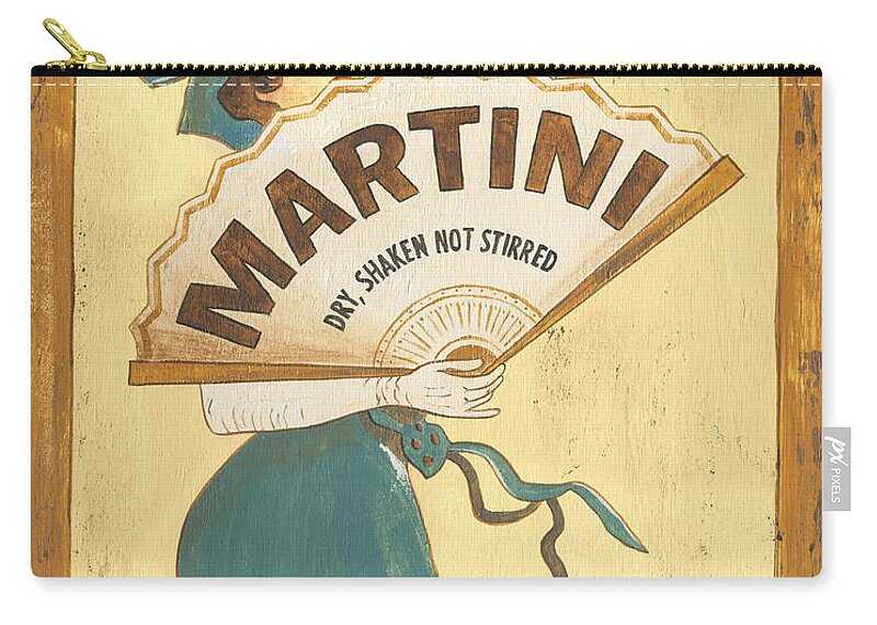 Martini Zip Pouch featuring the painting Martini dry by Debbie DeWitt