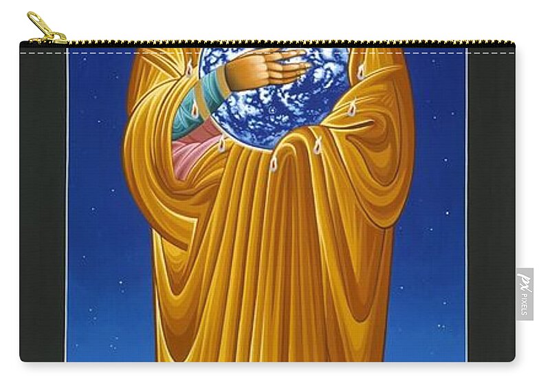 Mother Of All Nations Zip Pouch featuring the painting Mary Most Holy Mother of All Nations 080 by William Hart McNichols
