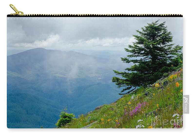 Corvallis Zip Pouch featuring the photograph Mary's Peak Viewpoint by Nick Boren