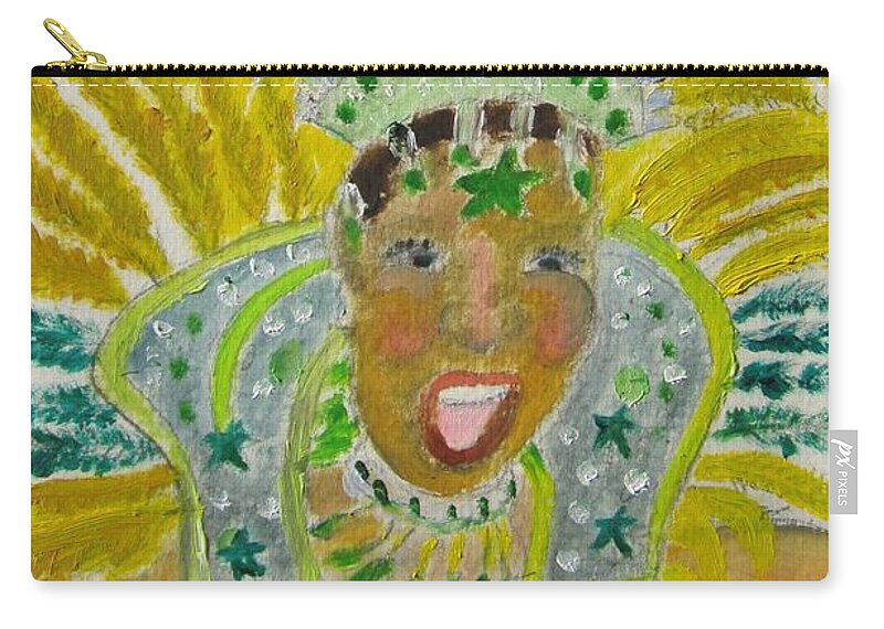 Carnival Zip Pouch featuring the painting Mas Mas Play Mas by Jennylynd James