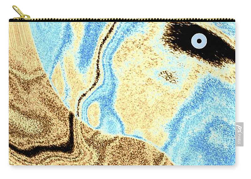 Masked- Man Abstract Zip Pouch featuring the digital art Masked- Man Abstract by Will Borden