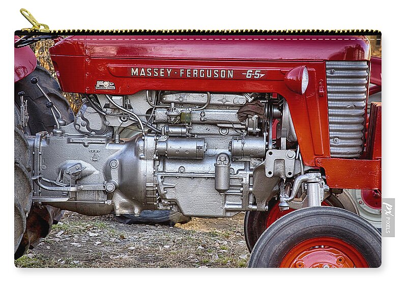 Tractor Zip Pouch featuring the photograph Massey - Feaguson 65 Engine by James BO Insogna