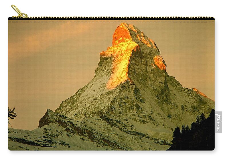 Switzerland Zip Pouch featuring the photograph Matterhorn in Switzerland by Monique Wegmueller