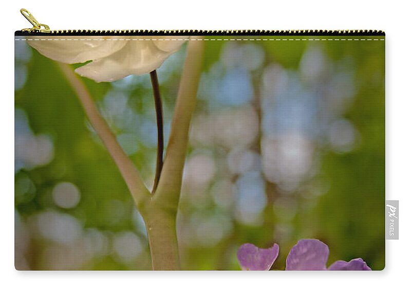 2012 Zip Pouch featuring the photograph May Apples and Wild Geraniums by Robert Charity