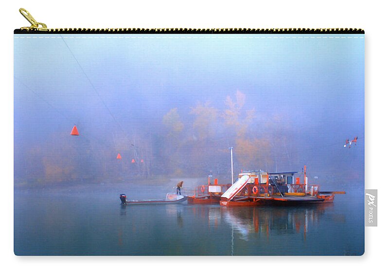 Beautiful British Columbia Zip Pouch featuring the photograph McCLURE FERRY by Theresa Tahara