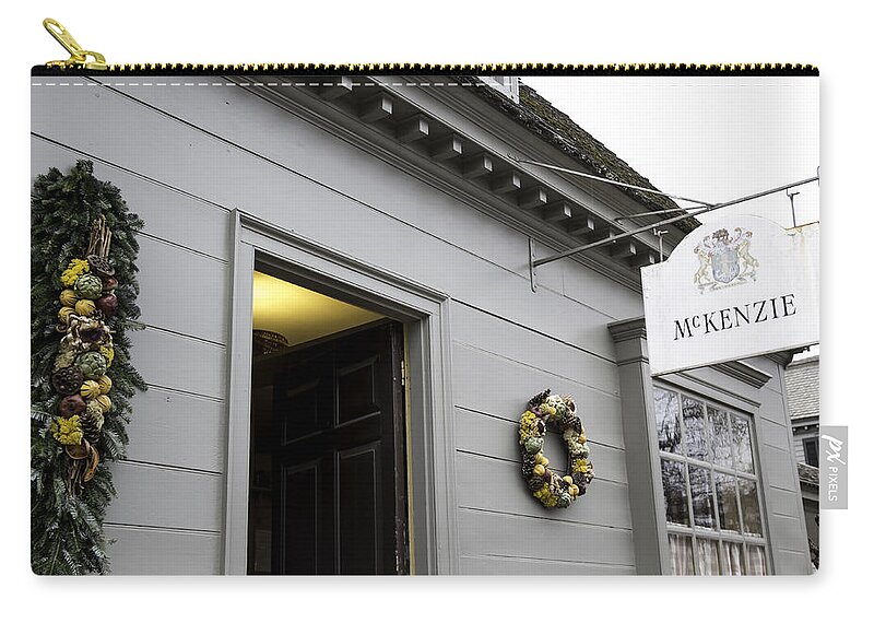 2013 Zip Pouch featuring the photograph McKenzie Apothecary Colonial Williamsburg Virginia by Teresa Mucha