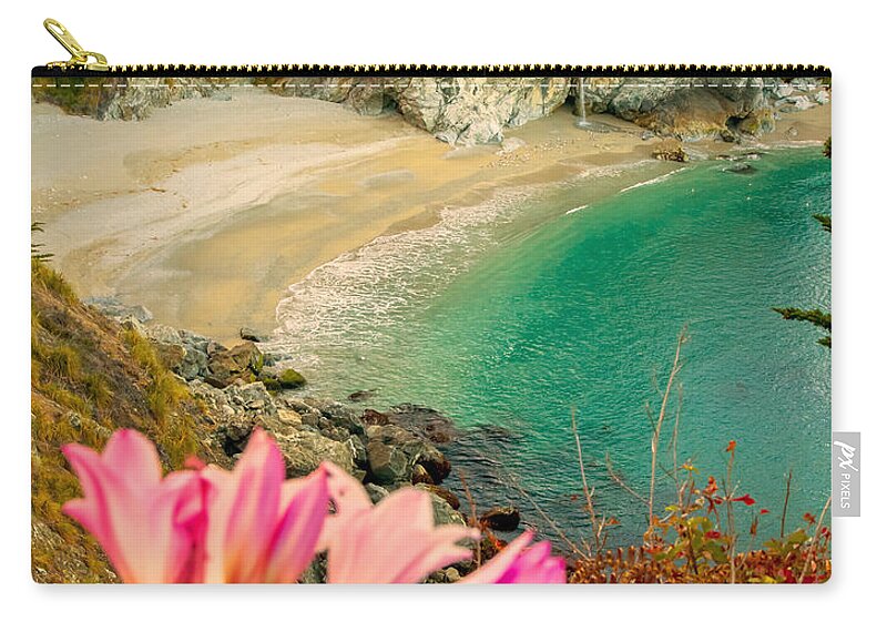 Mcway Falls Zip Pouch featuring the photograph McWay Falls-3am adventure by David Millenheft